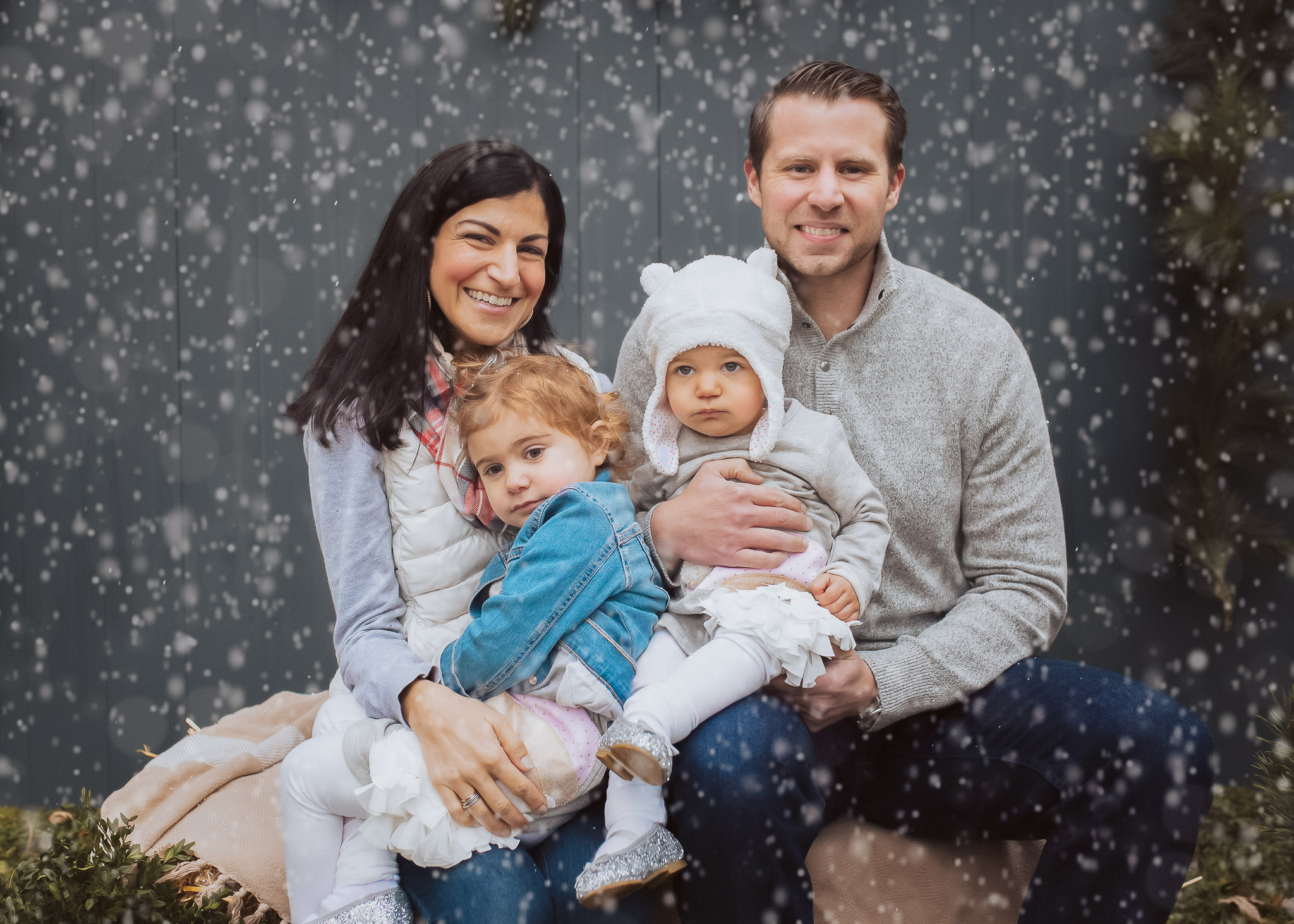 This adorable family had to cuddle close during a 10 minute snow fall we had. I have to say it looks pretty in the photos though